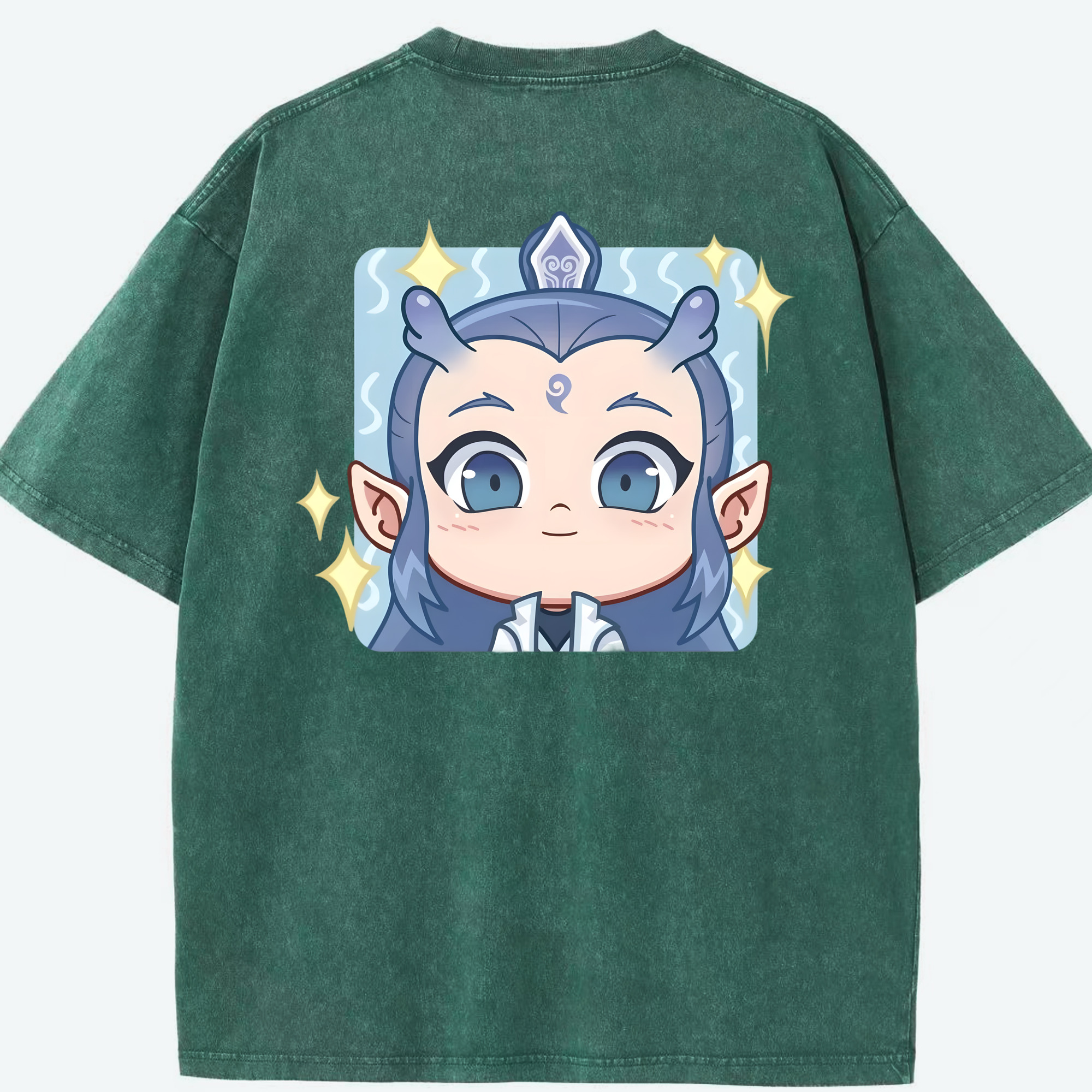 （画像用） Ne Zha 2 ナタ 魔童の大暴れ 綿100% ヴィンテージ風 半袖Tシャツ（背面プリント）